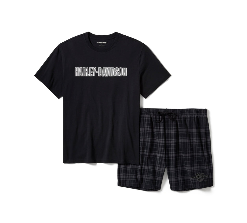 Original Harley-Davidson® Herren-Pyjama-Shorts-Set mit Karomuster 96469-25VM