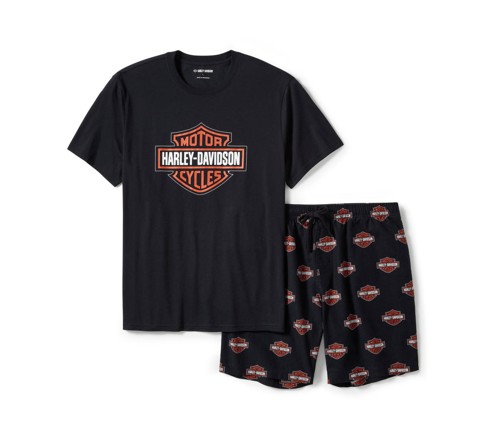 Original Harley-Davidson® Herren-Pyjama-Shorts-Set mit Bar &amp; Shield-Print 96473-25VM
