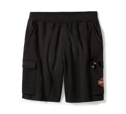 Genuine Harley-Davidson®  Men's Essential Fleece Cargo Short - Harley Black 96474-25VM