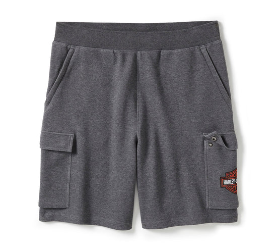 Original Harley-Davidson® Herren Essential Fleece Cargo Short – Anthrazitgrau meliert 96475-25VM