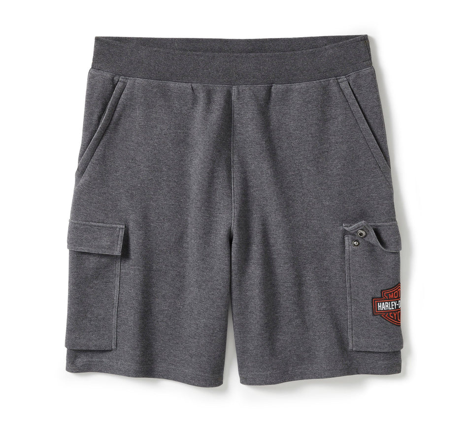 Original Harley-Davidson® Herren Essential Fleece Cargo Short – Anthrazitgrau meliert 96475-25VM