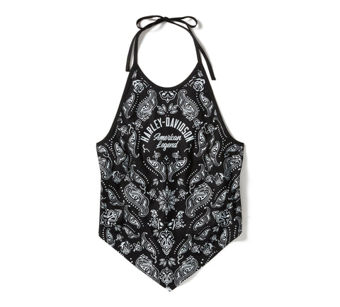 Genuine Harley-Davidson® Paisley Black Bandana Halter 96549-25VW