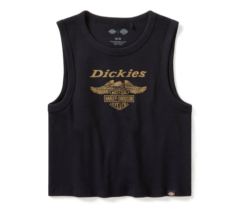 Genuine Harley-Davidson® Women's Dickies x H-D Racerback Cropped Eagle Tank - Anthracite 96583-25VW