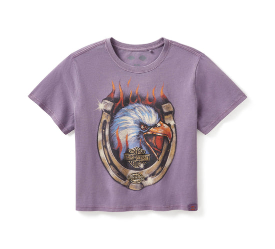 Original Harley-Davidson® Damen Dickies x HD Flaming Eagle Boxy Crop T-Shirt 96584-25VW