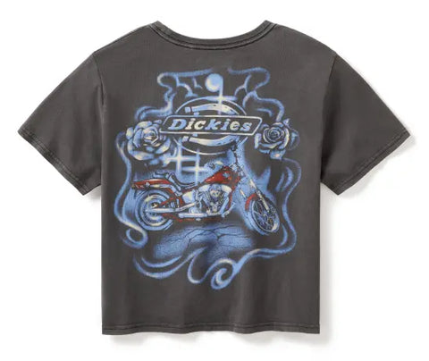 Harley-Davidson x Dickies Damen-T-Shirt Softail Boxy Crop, grau, 96585-25VW