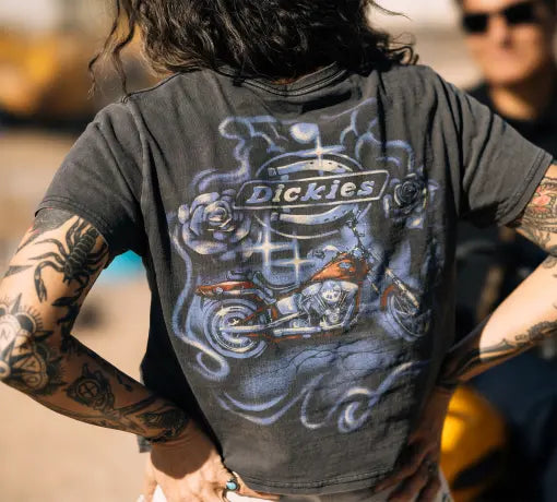 Harley-Davidson x Dickies Damen-T-Shirt Softail Boxy Crop, grau, 96585-25VW