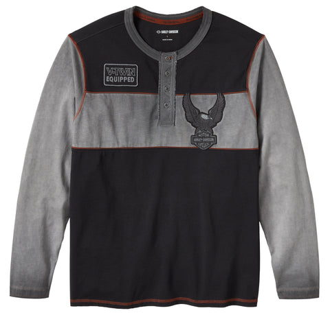 Harley-Davidson Henley Shirt Iron Bond II black/grey 96602-25VM