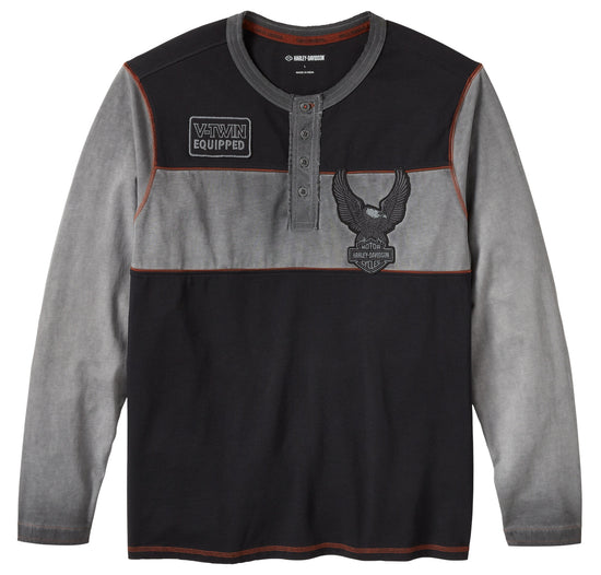 Harley-Davidson Henley-Shirt Iron Bond II schwarz/grau 96602-25VM