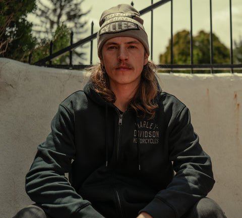 Harley-Davidson Herren-Kapuzenjacke mit Karomuster, gefüttert und mit Reißverschluss – Harley Schwarz 96783-25VM