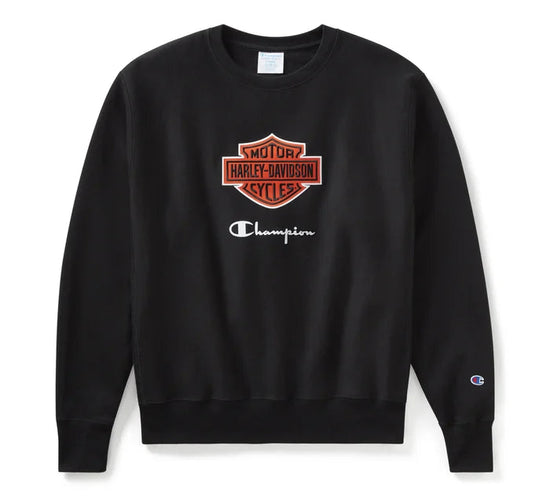 Champion x Harley-Davidson Fanatic Crew Neck Sweatshirt 96864-24VM - Schwarz &amp; Orange Champion