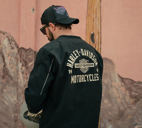 Harley-Davidson 96657-25VM Herren HD® Deflector Fleecejacke - HARLEY SCHWARZ