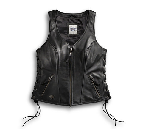 98071-14VW Harley-Davidson Vest-avenue,lthr,blk