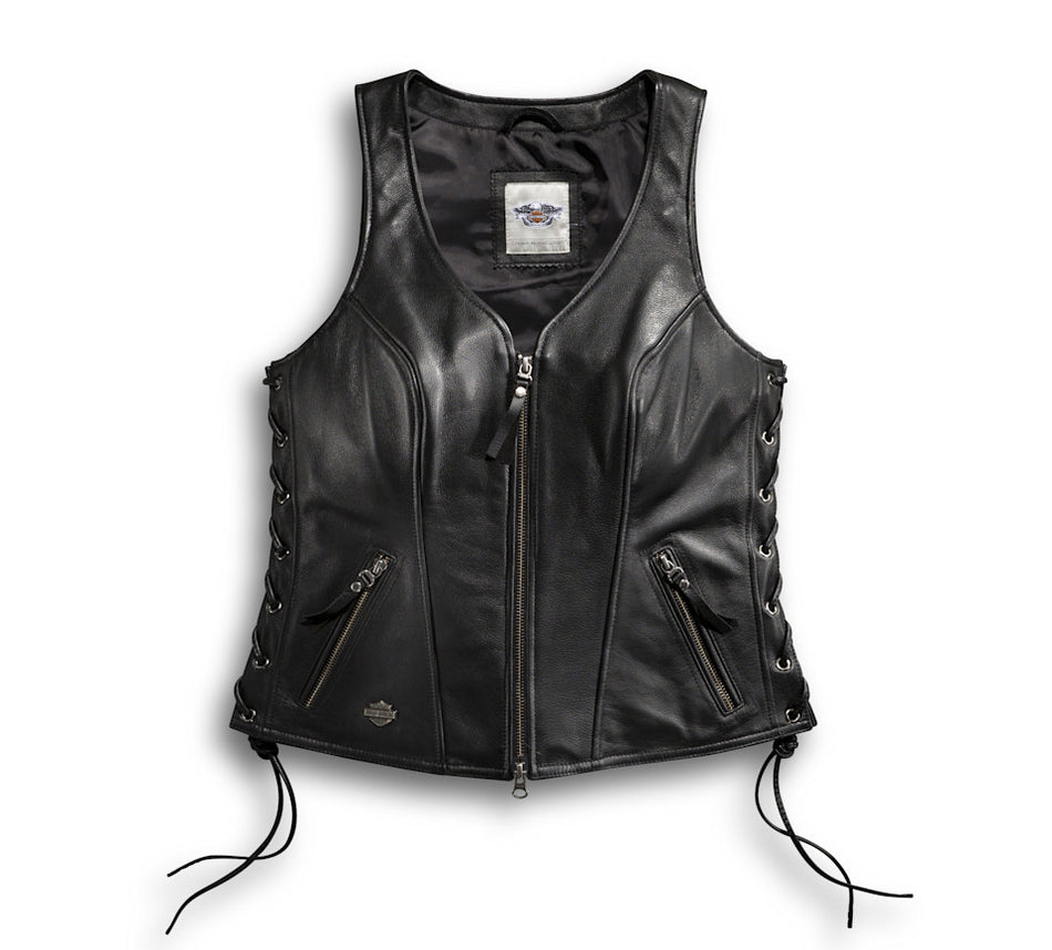 98071-14VW Harley-Davidson Vest-avenue,lthr,blk