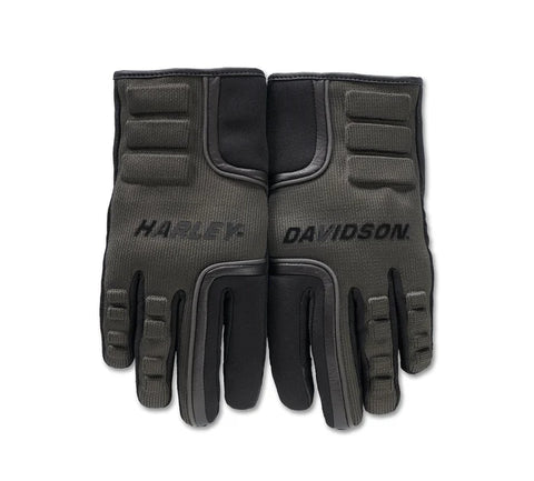 Original Harley-Davidson® Damen HD wasserdichte Dyna Knit Mixed Media Handschuhe - Oliv &amp; Schwarz 98207-24VW Harley Black