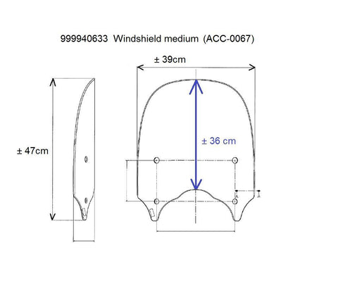 Kawasaki Windschutzscheibe Medium (Schnellverschluss) 999940633 Windschutzscheibe Medium (klar)