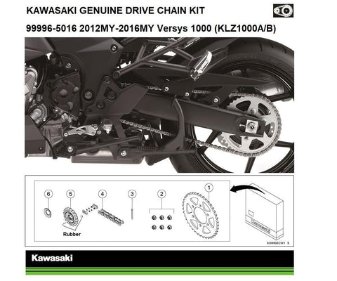 Kawasaki 999965027 Original-Ketten- und Kettenradsätze Original-Kettensatz Ninja 1000SX (ZXT02K)