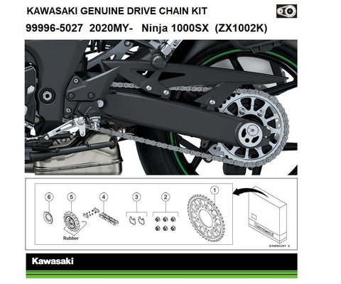 Kawasaki 999965025 Original-Ketten- und Kettenradsätze Original-Kettensatz Z650 (ER650H), Ninja 650 (EX650K)...