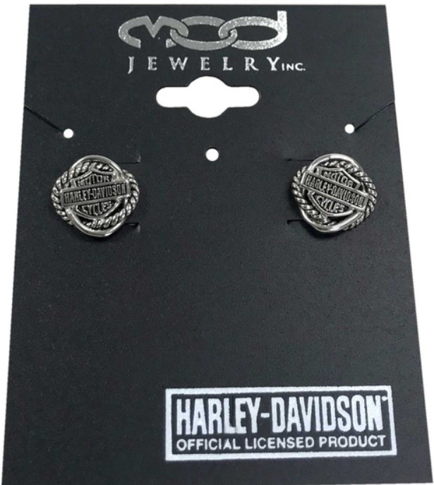 Harley-Davidson® Woven Circle Bar &amp; Shield Ohrstecker für Damen HDE0308