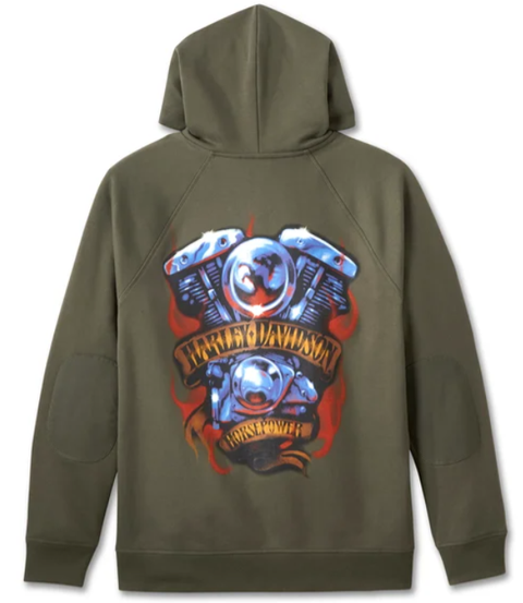 Original Harley-Davidson Raglan-Kapuzenpullover „Loaded with Horsepower“ – Weinblatt 96104-25VM 