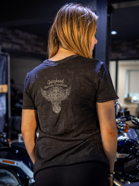 Gateshead Harley-Davidson® Händler-T-Shirt Skull Light 3001749-BLK