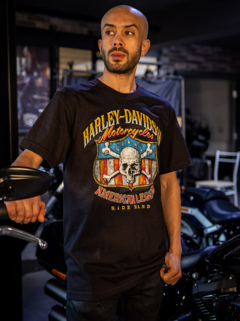 Gateshead Harley-Davidson® Händler-T-Shirt American Shield 3001703-BLK