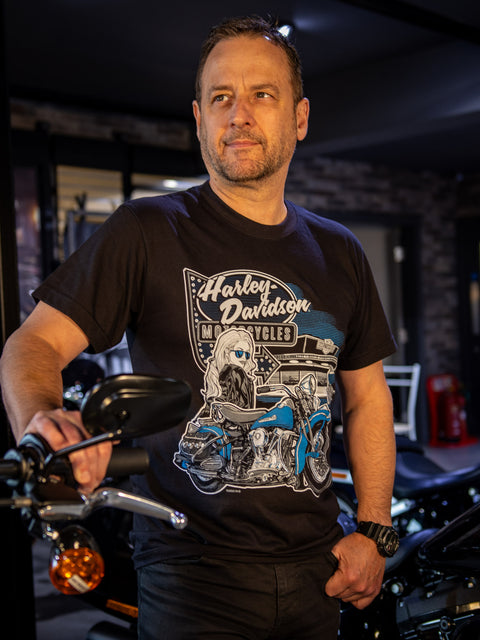 Gateshead Harley-Davidson® Händler-T-Shirt Animiert ADT 3001701-BLK