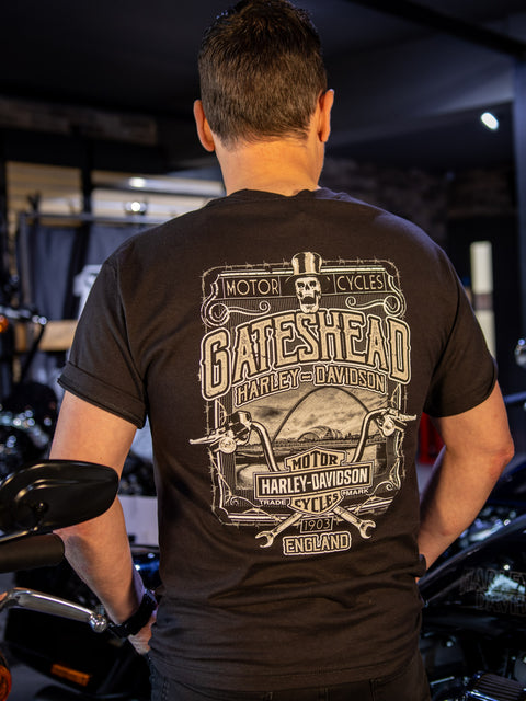 Gateshead Harley-Davidson® Händler-T-Shirt Oil Drip 3001683-BLK