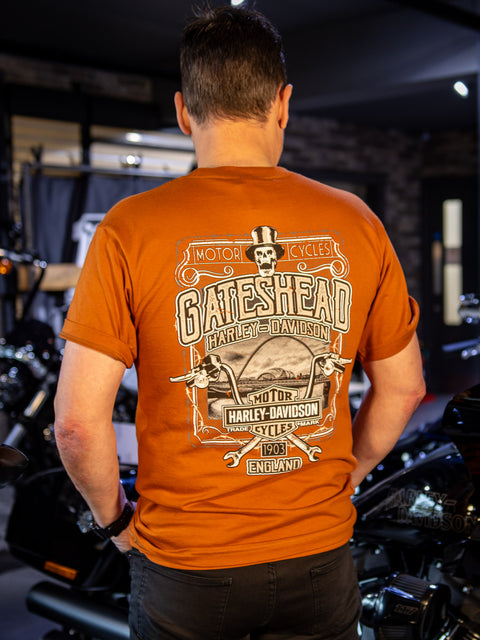 Gateshead Harley-Davidson® Händler-T-Shirt Skello Ride USA 3001707-BLK