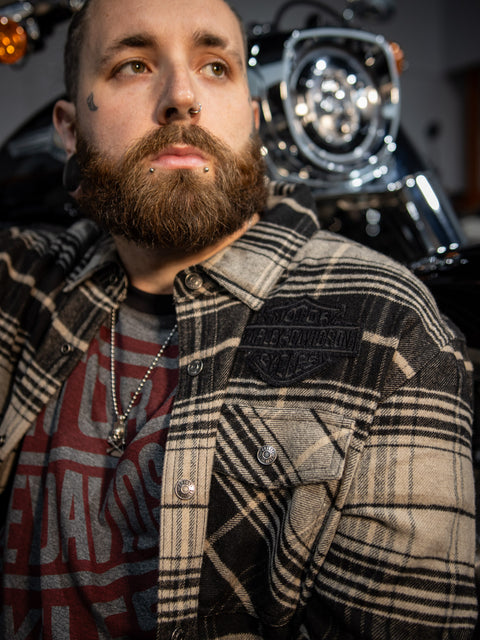 Original Harley-Davidson® Hemd Bar &amp; Shield Premium Plaid schwarz 96223-24VM 