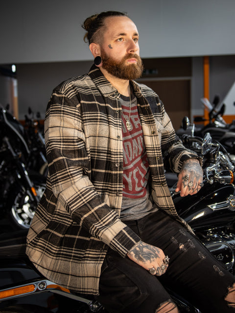 Original Harley-Davidson® Hemd Bar &amp; Shield Premium Plaid schwarz 96223-24VM 
