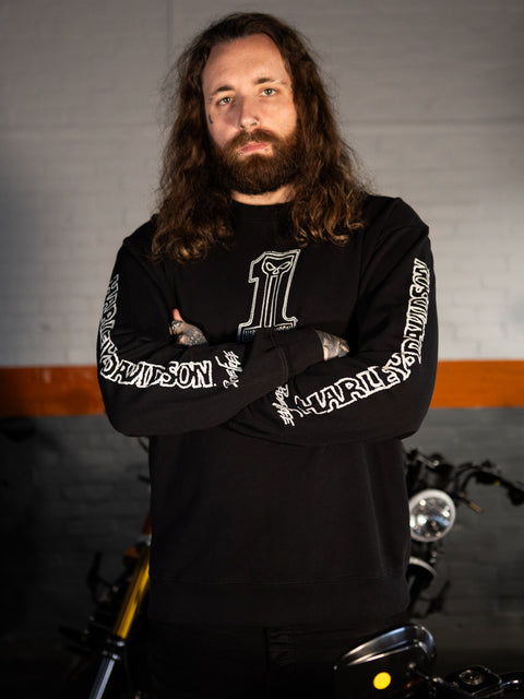 Original Harley-Davidson® Willie G Sketchy #1 Rundhals-Sweatshirt - True Black 96791-24VX 