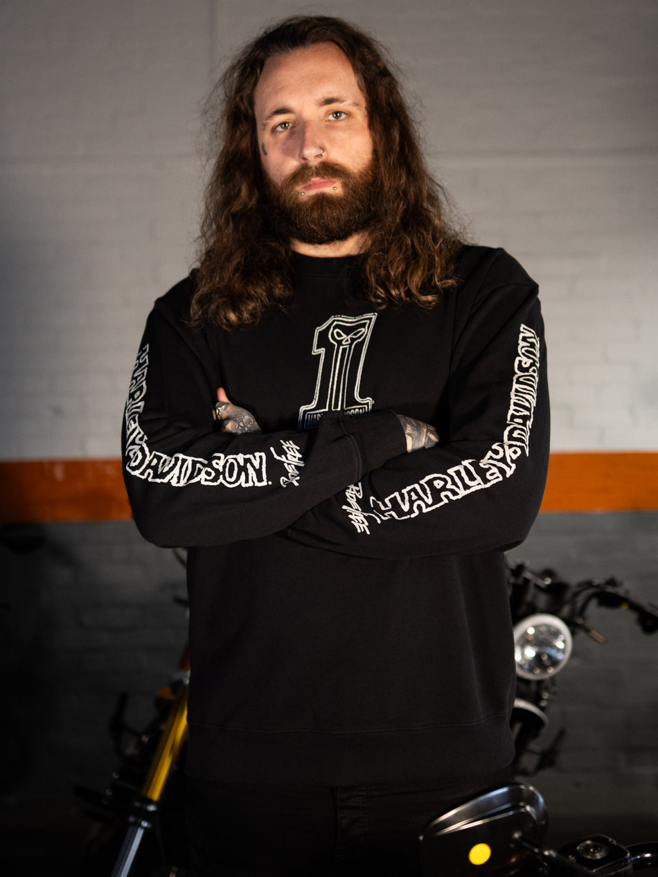 Original Harley-Davidson® Willie G Sketchy #1 Rundhals-Sweatshirt - True Black 96791-24VX 