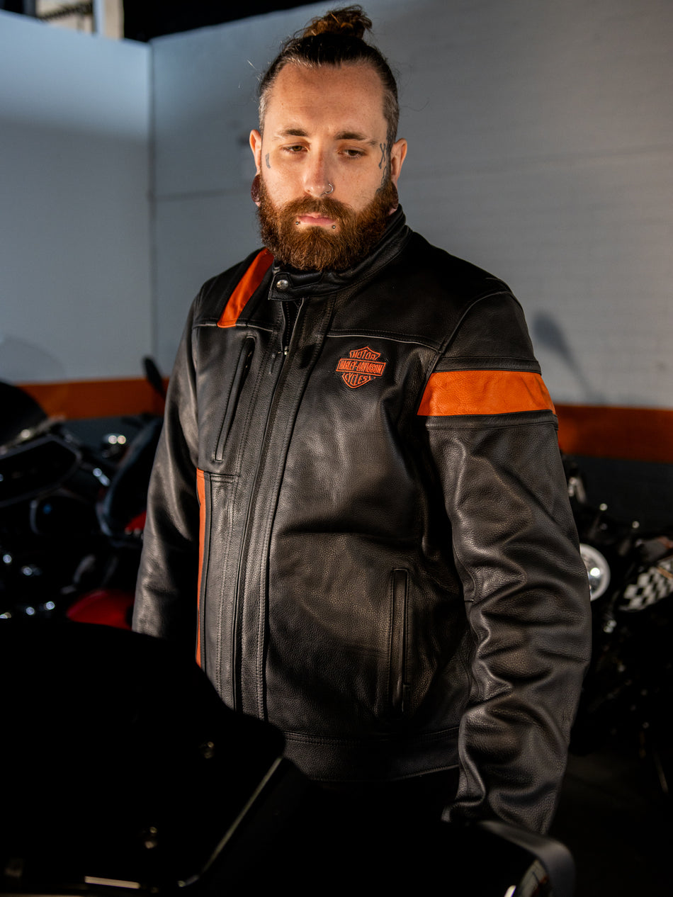 Original Harley-Davidson® Hwy-100 wasserdichte Lederjacke für Herren, 98000-22EM