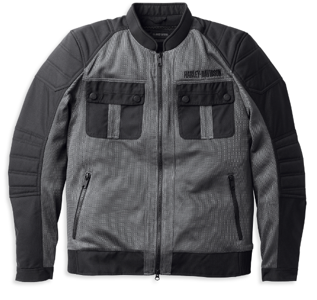Original Harley-Davidson® Zephyr Mesh-Jacke für Herren mit herausreißbarem Futter – Granitgrau 98131-22EM 