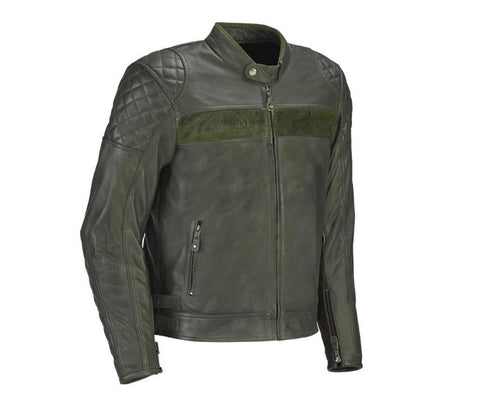 Kawasaki 104CRM22112L LONDON OLIVE LEDERJACKE (Herren) 2XL