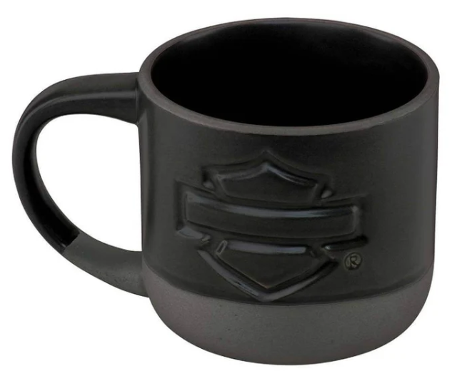 Harley-Davidson Open Bar &amp; Shield Keramiktasse im Pottery-Stil, Boden in Grautönen HDX-98662