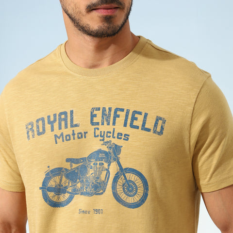 Royal Enfield - Classic Lino Stamp Khaki T-Shirt - RLATSA230506