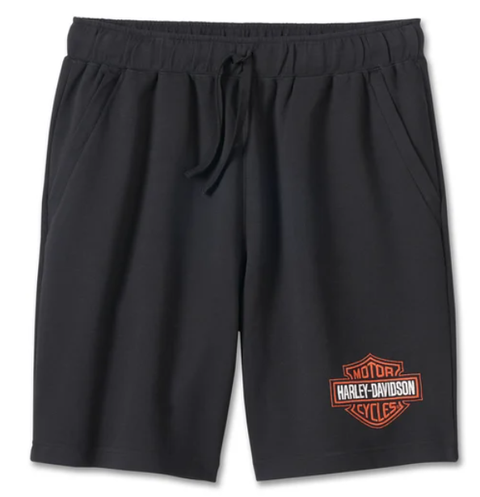 Original Harley Davidson Bar &amp; Shield Fleece-Shorts für Herren – Harley Black 99197-24VM 