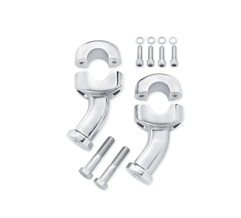 Harley Davidson 56269-09 Curved Pull Back Fat Riser KIT-RISER, 4-IN/2-PC-KLEMME/1,25 BAR, CHRM