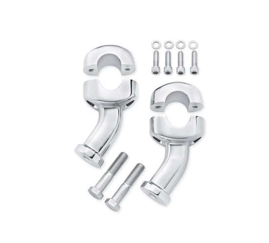 Harley Davidson 56269-09 Curved Pull Back Fat Riser KIT-RISER, 4-IN/2-PC-KLEMME/1,25 BAR, CHRM