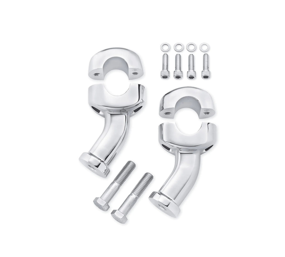 Harley Davidson 56269-09 Curved Pull Back Fat Riser KIT-RISER, 4-IN/2-PC-KLEMME/1,25 BAR, CHRM