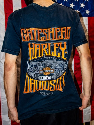 Gateshead Harley-Davidson® Händleroberteil -Sharp Adt Dye T Denim 3001774-DENM