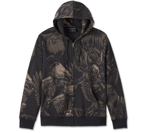 Harley-Davidson Herren-Kapuzenpullover „Shadow Bird“ mit Reißverschluss, 96522-24VM