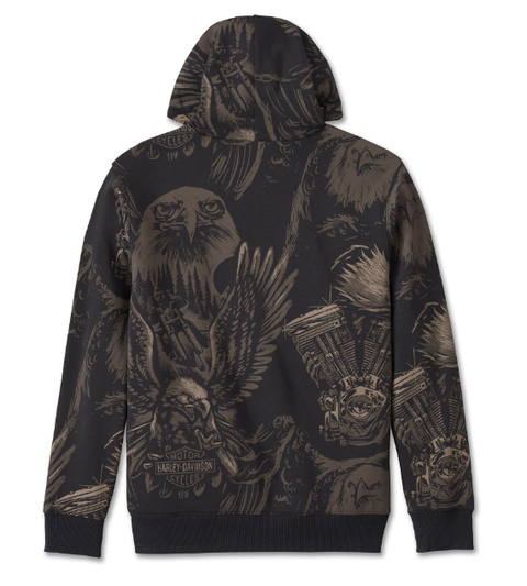 Harley-Davidson Herren-Kapuzenpullover „Shadow Bird“ mit Reißverschluss, 96522-24VM