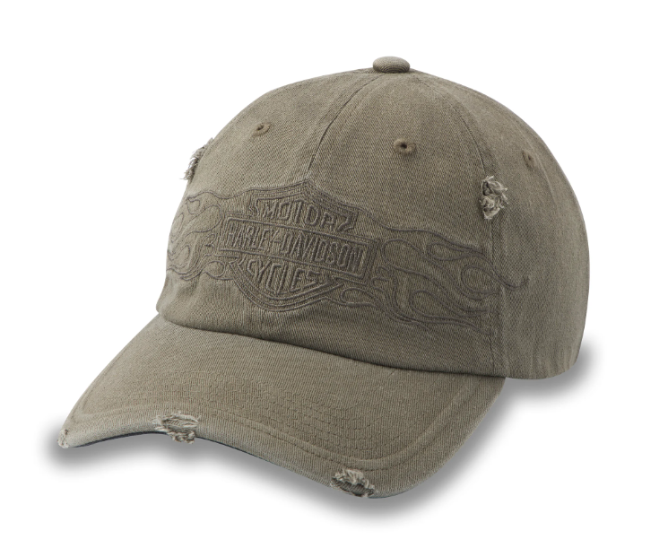 Original Harley-Davidson Flying Lap Distressed Stretch-Fit-Kappe - Traubenblatt 97616-25VM 