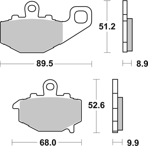 SBS Organic Rear Brake Pads 687HF