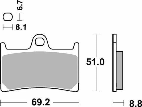 SBS Organic Brake Pads 634DC