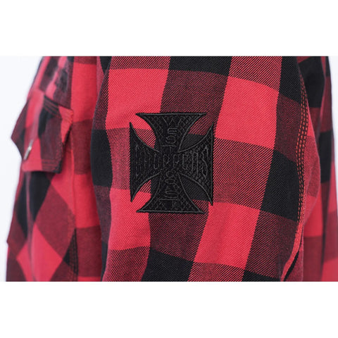 West Coast Choppers Dominator Riding Flannel Shirt Red/Black