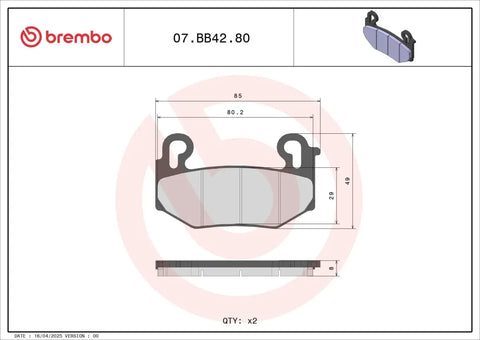 Brembo Sintered Metal Front Brake Pads BMW R 1300 GS ABS 07BB4280
