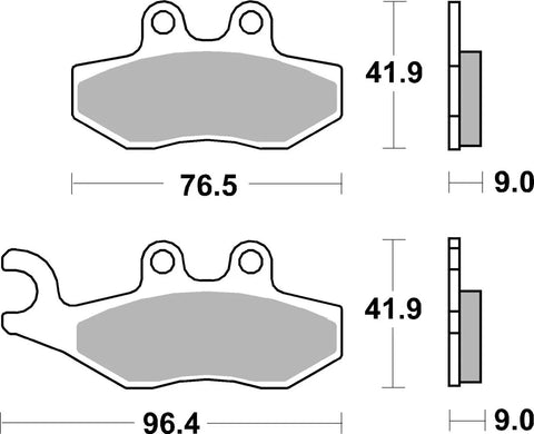 SBS Organic Front & Rear Brake Pads 177HF